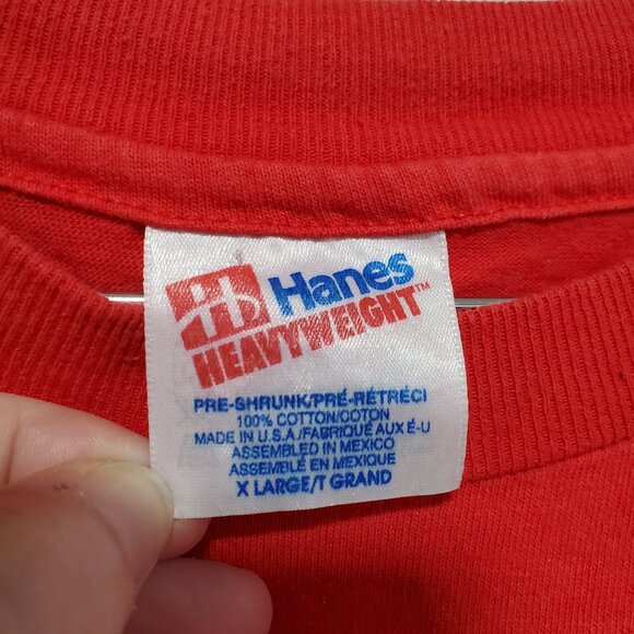 HANES Heavyweight Vintage Calgary Flames T-Shirt Woody Sports NHL Retro Men's XL - Picture 9 of 11